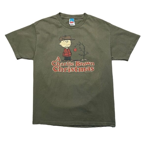 Vintage 00s Peanuts A Charlie Brown Christmas Graphic T-Shirt - Picture 1 of 3